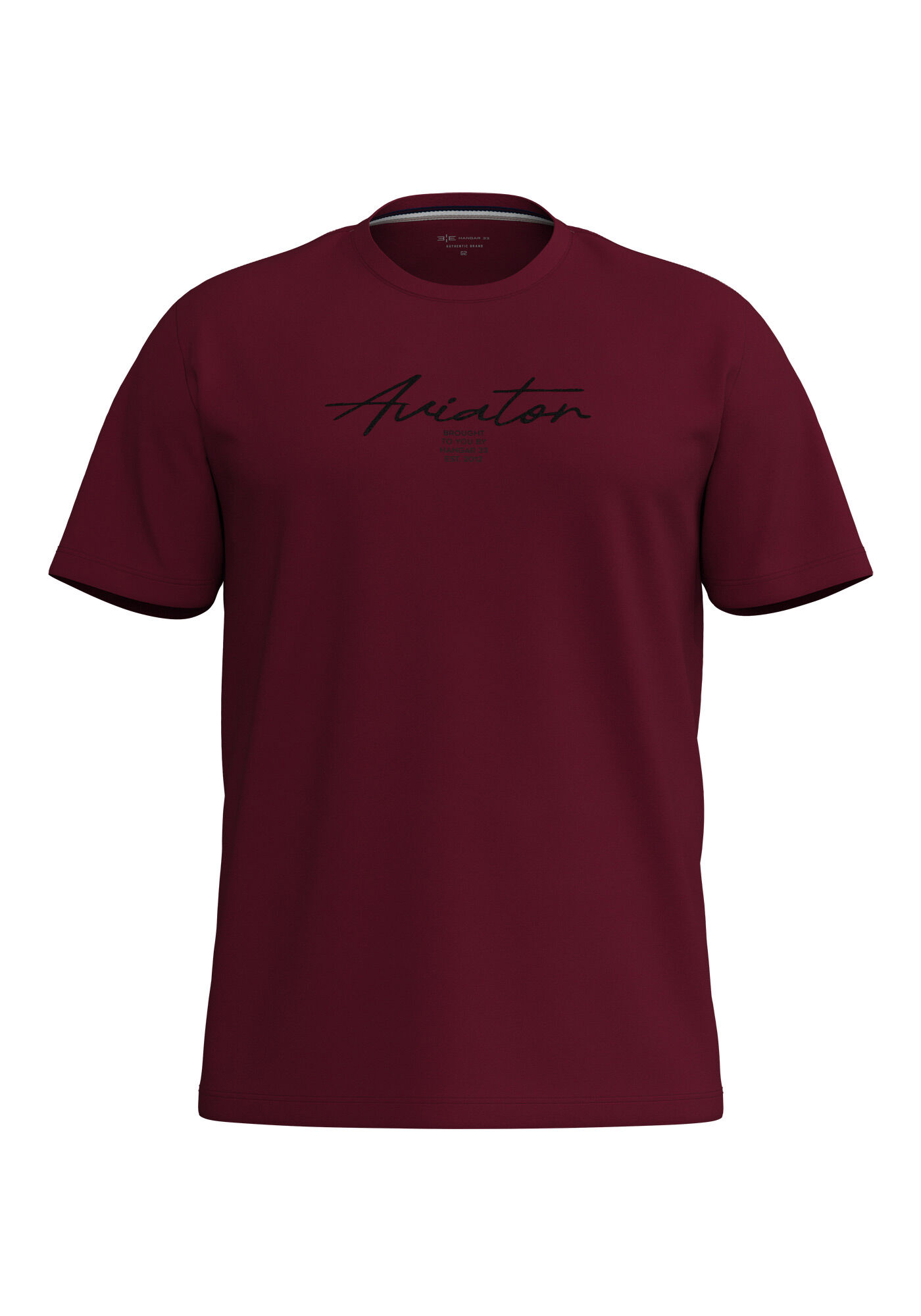 Camiseta De Mangas Curtas Em Malha De Algod&atilde;o Big & Tall, BORDO BURN RED, large.