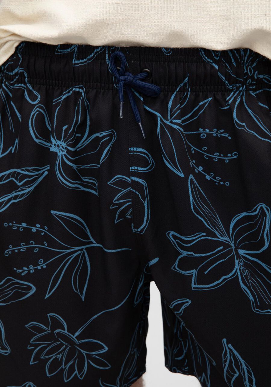 Shorts Masculino com Estampa Floral, MARINHO ACTION. Shorts Masculino com Estampa Floral, MARINHO ACTION, large.