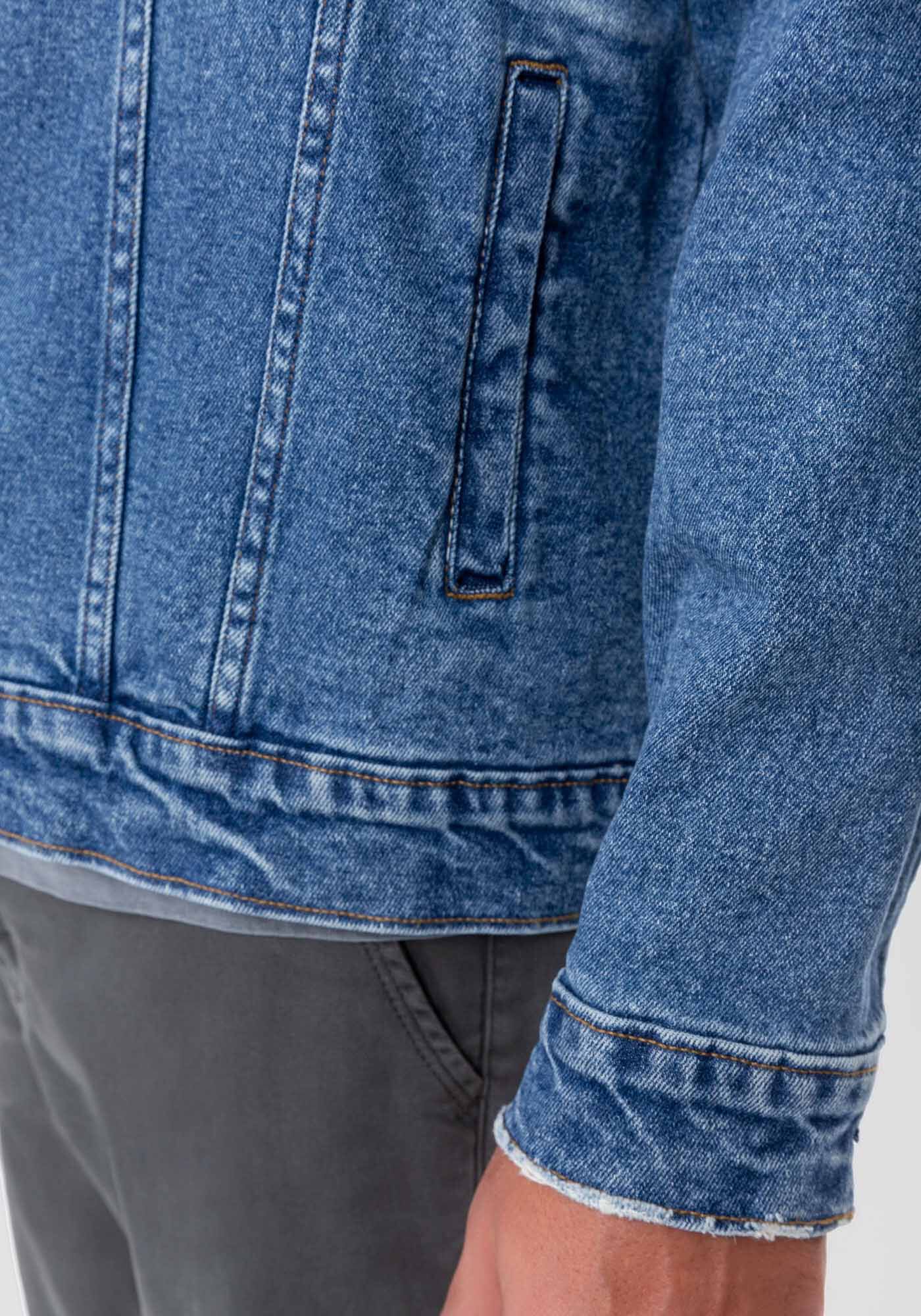 Jaqueta Jeans Masculina com Bolso Interno Hangar 33