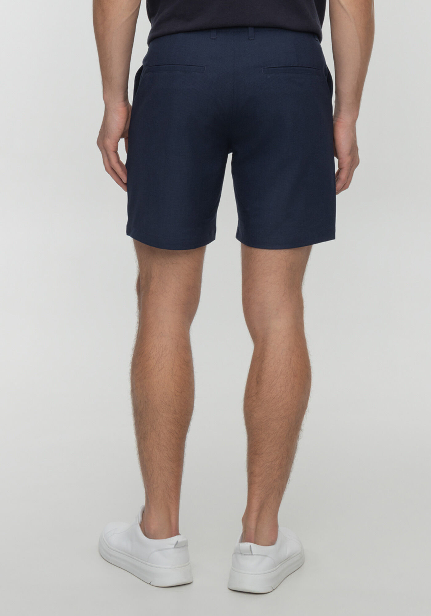 Shorts Com Bolsos Em Tecido Com Elastano, MARINHO IMPERIO, large.