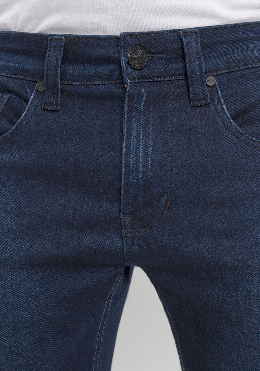 Calça Jeans Slim Turbofan, JEANS ESCURO. Calça Jeans Slim Turbofan, JEANS ESCURO, large.