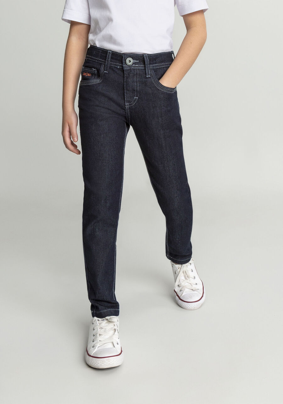 Calça com Elastano, JEANS ESCURO. Calça com Elastano, JEANS ESCURO, large.