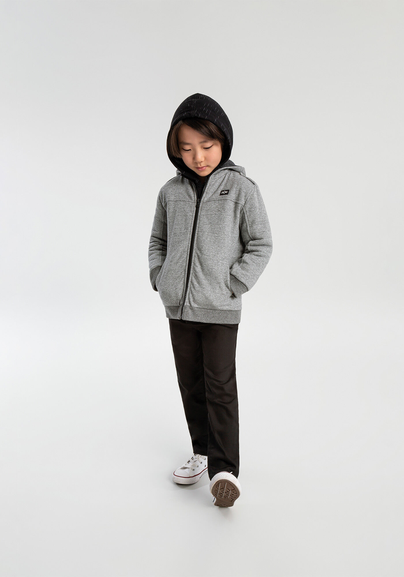 Camisa Manga Longa Capuz Regulador, PRETO REATIVO, large.