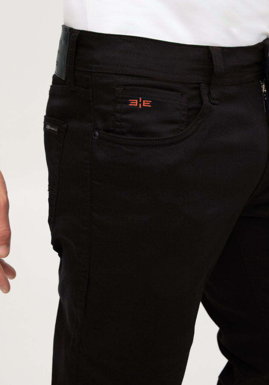 Calça Sarja Masculina Slim Clássicos, PRETO REATIVO. Calça Sarja Masculina Slim Clássicos, PRETO REATIVO, large.