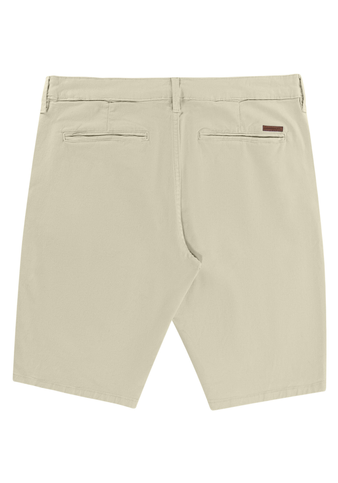 Bermuda Reta Radial Com Bolsos Em Sarja De Alfaiataria, BEGE GELO, large.