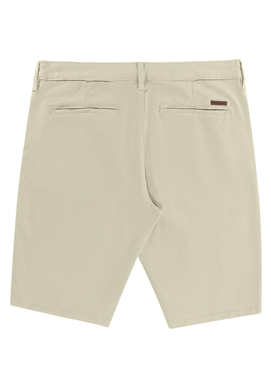Bermuda Reta Radial Com Bolsos Em Sarja De Alfaiataria, BEGE GELO. Bermuda Reta Radial Com Bolsos Em Sarja De Alfaiataria, BEGE GELO, large.